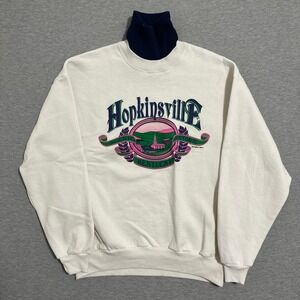 Hopkinsville‎ Kentucky Vintage Souvenir Crewneck Sweatshirt Cream Mens XL Gopher